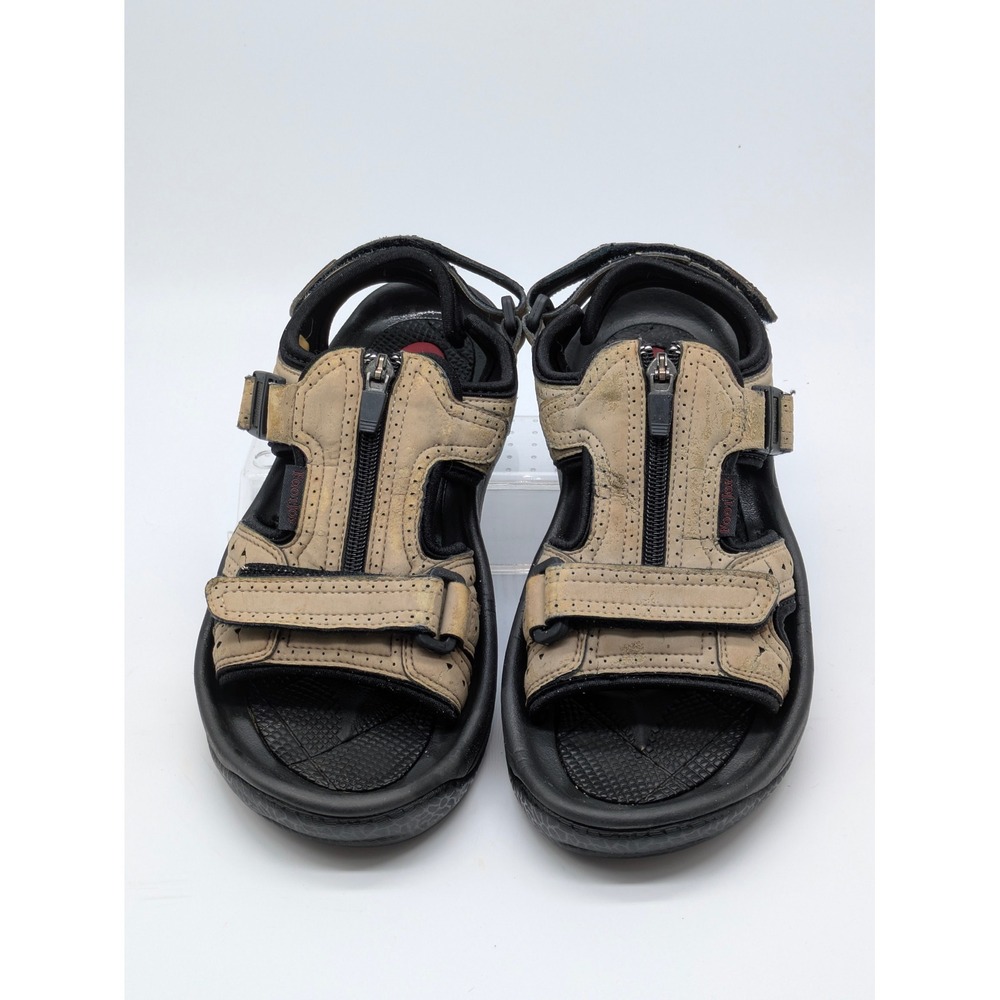 FootJoy Golf Sandals Mens Size 8 Beige Leather Spikeless Comfort Shoes - Picture 3 of 14